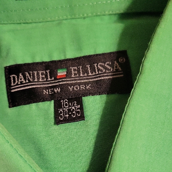 Daniel Ellissa Green Dress Shirt with Classic Collar and Long Sleeves SZ 16 1/2 - Picture 7 of 12